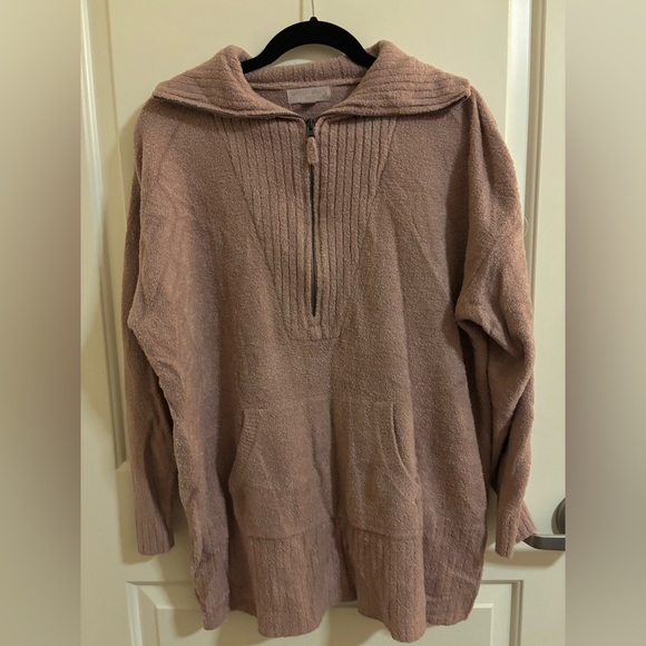 Barefoot Dreams Tops - Barefoot Dreams CozyChic Lite Half Zip Tunic, Mauve, Ultra-Soft Lightweight, 1X